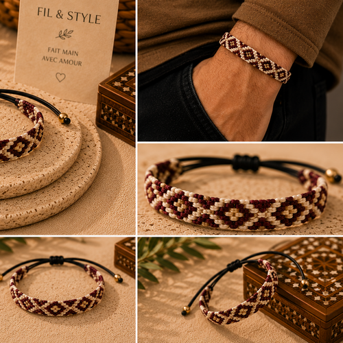 Bracelet Bordeaux Crème