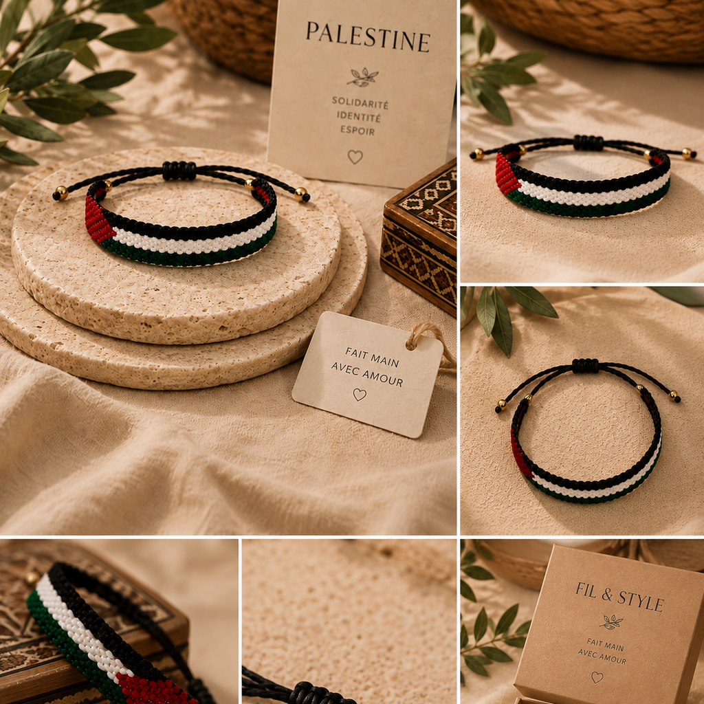 Bracelet tressé Palestine